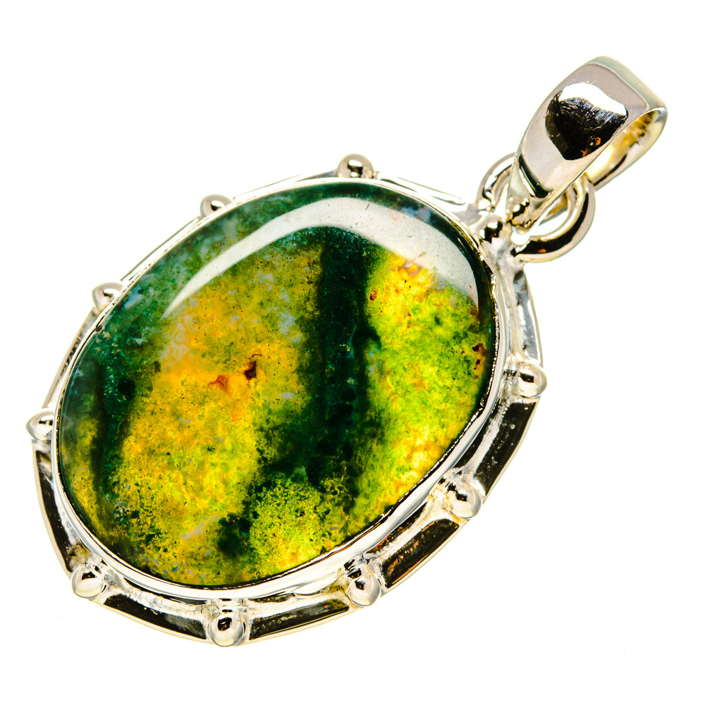 Green Moss Agate Pendants handcrafted by Anasilvercos - PD756412