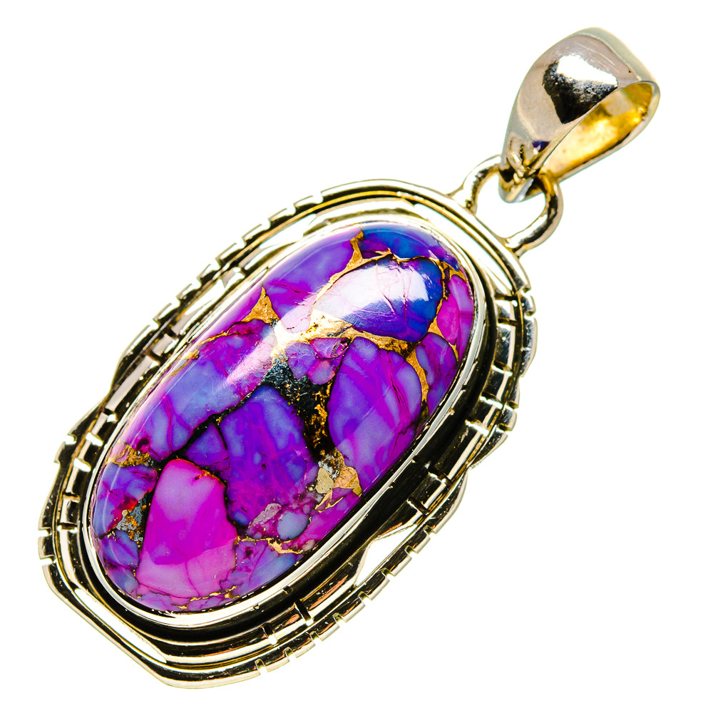 Purple Copper Composite Turquoise Pendants handcrafted by Anasilvercos - PD756423