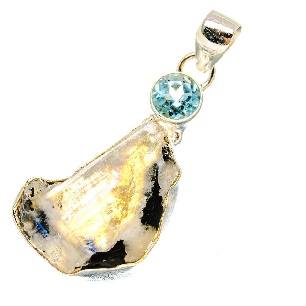 Rainbow Moonstone Pendants handcrafted by Anasilvercos - PD7565