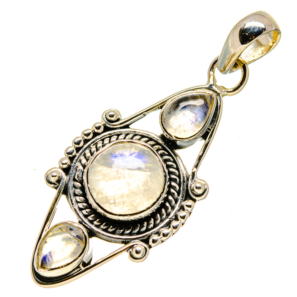 Rainbow Moonstone Pendants handcrafted by Anasilvercos - PD756521