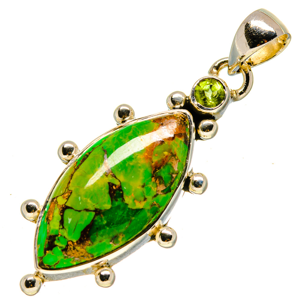 Green Copper Composite Turquoise Pendants handcrafted by Anasilvercos - PD756567