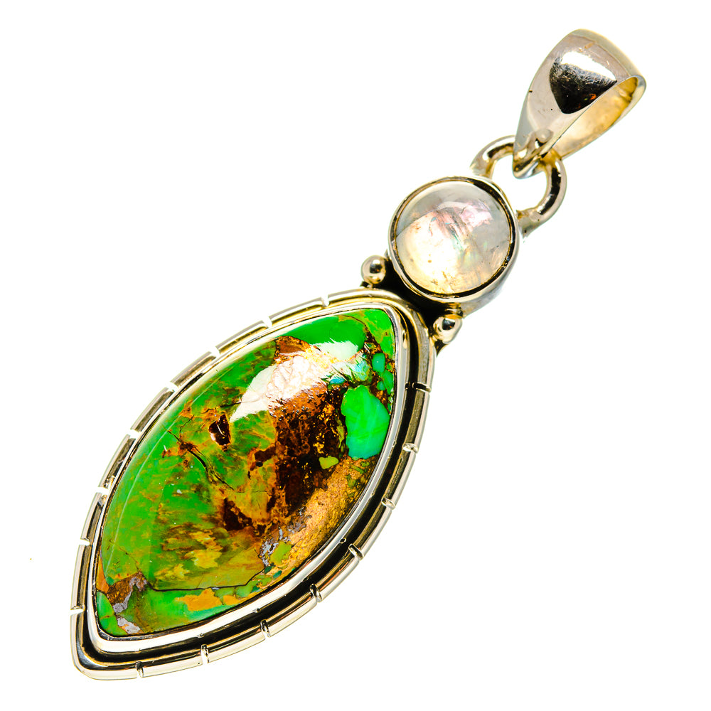 Green Copper Composite Turquoise Pendants handcrafted by Anasilvercos - PD756603