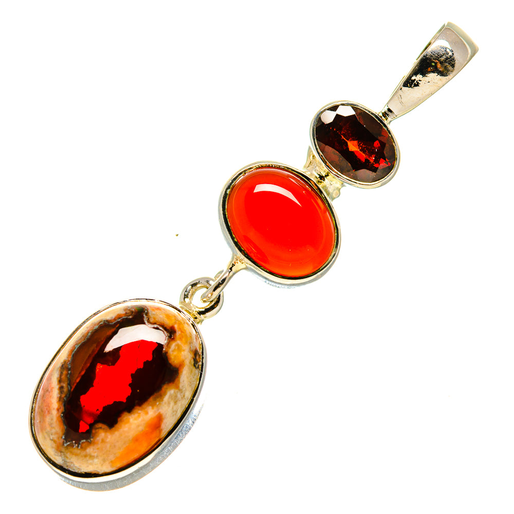 Mexican Fire Opal Pendants handcrafted by Anasilvercos - PD756634
