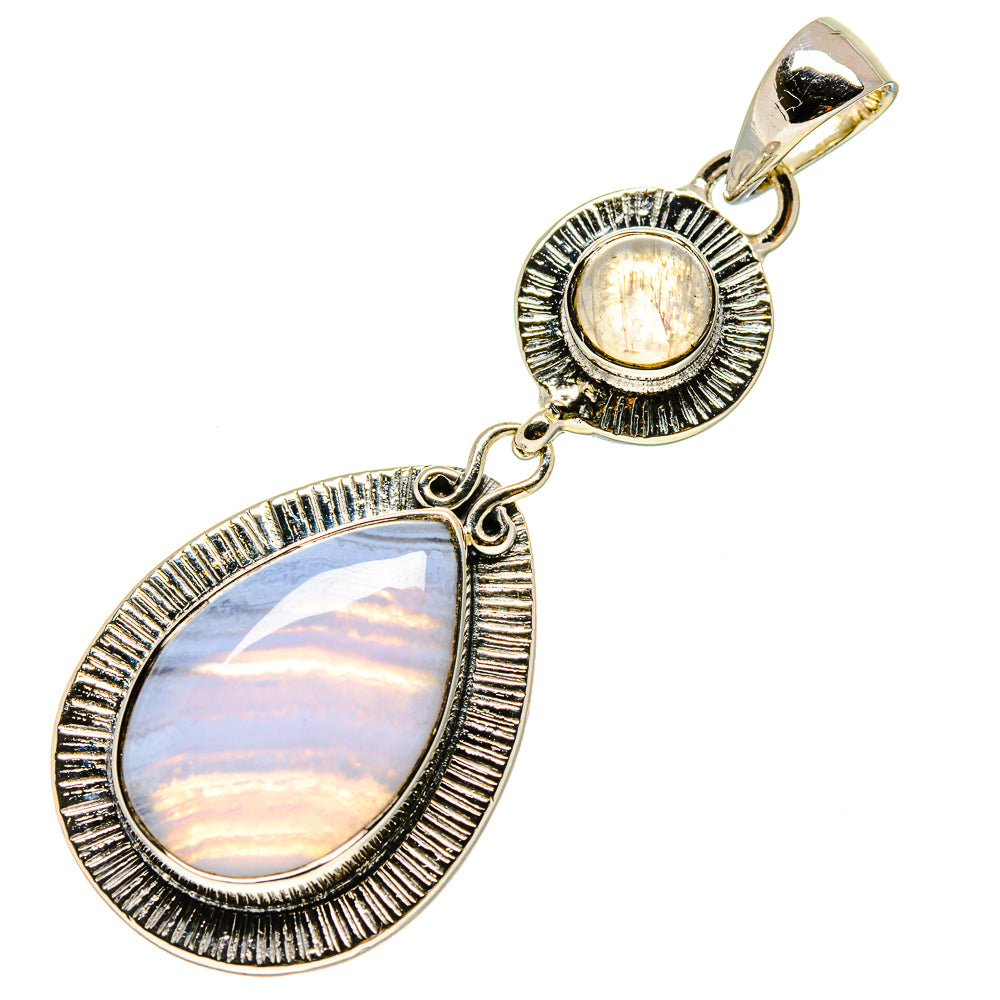 Blue Lace Agate Pendants handcrafted by Anasilvercos - PD756660