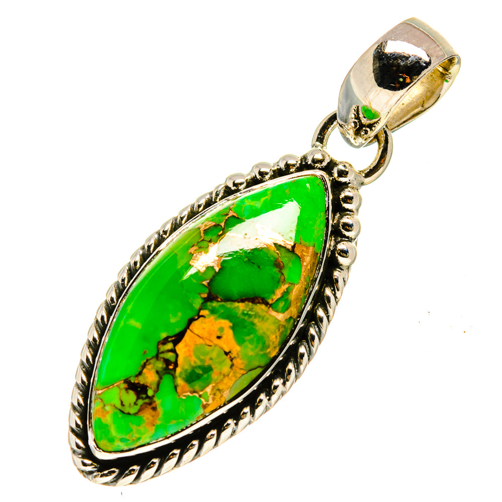 Green Copper Composite Turquoise Pendants handcrafted by Anasilvercos - PD756675