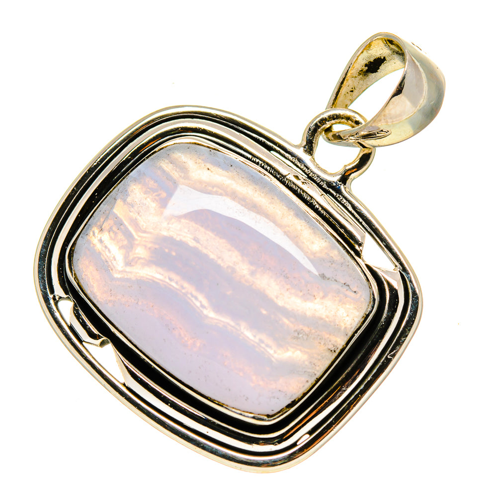 Blue Lace Agate Pendants handcrafted by Anasilvercos - PD756709