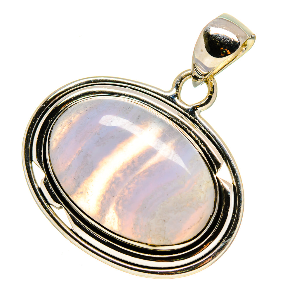 Blue Lace Agate Pendants handcrafted by Anasilvercos - PD756716