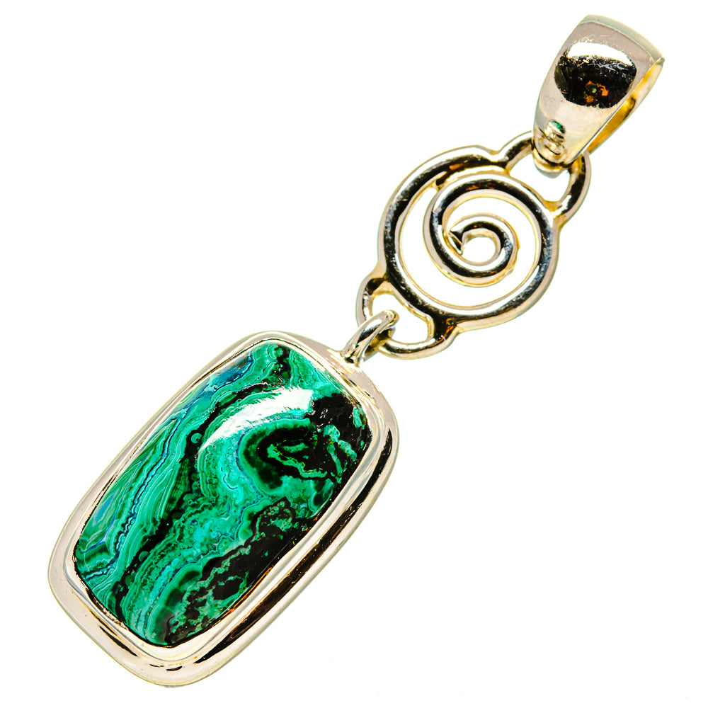 Malachite In Chrysocolla Pendants handcrafted by Anasilvercos - PD756751