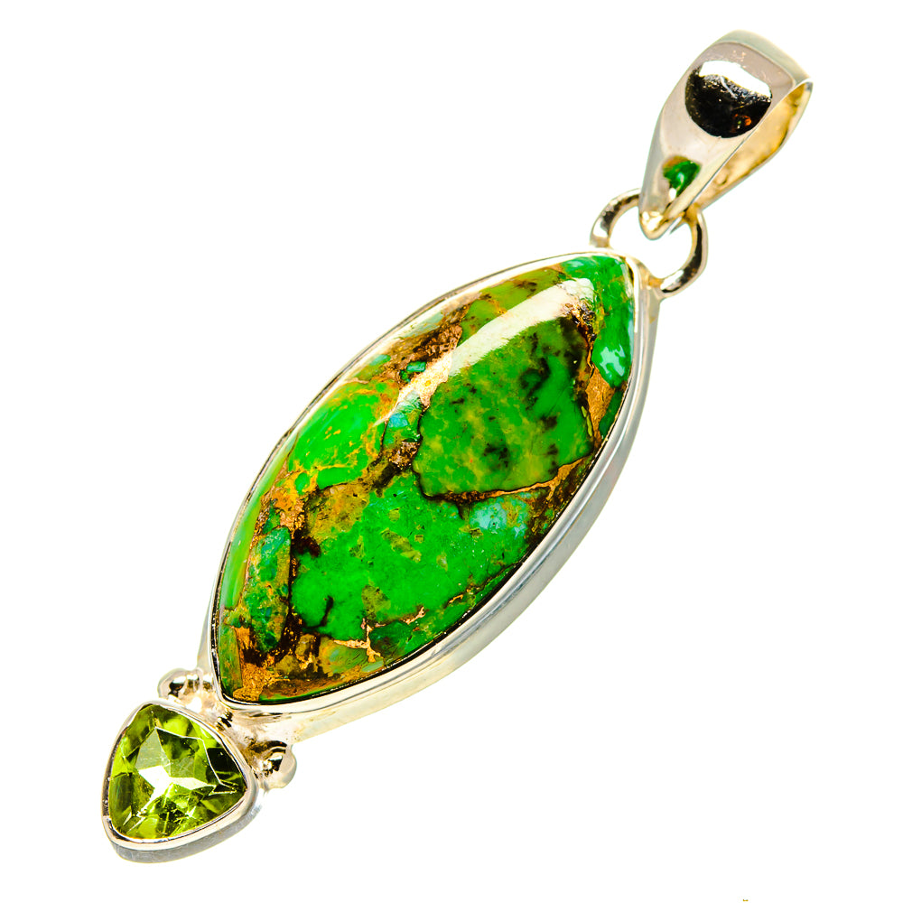Green Copper Composite Turquoise Pendants handcrafted by Anasilvercos - PD756794