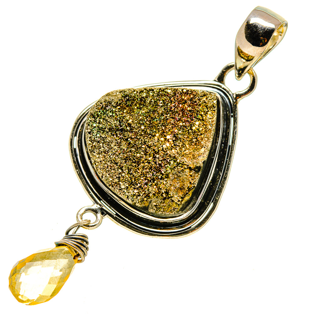 Spectro Pyrite Druzy Pendants handcrafted by Anasilvercos - PD756795