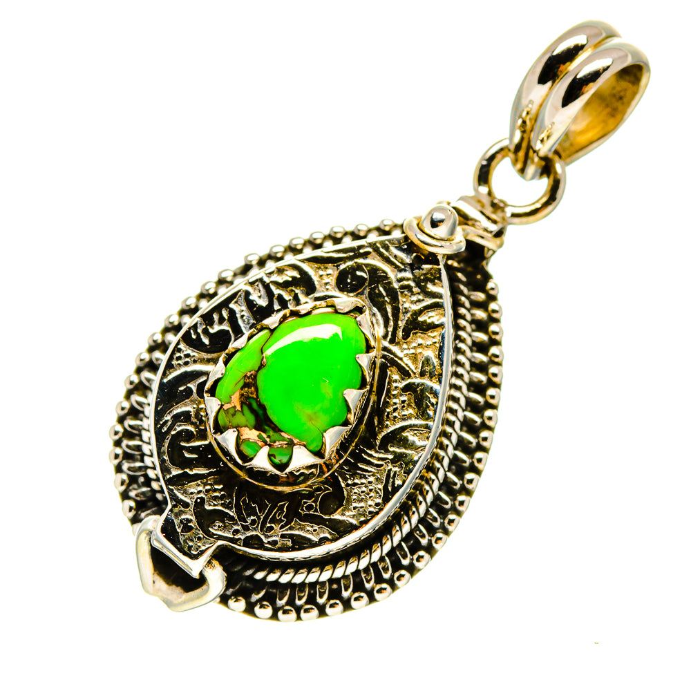 Green Copper Composite Turquoise Pendants handcrafted by Anasilvercos - PD756899