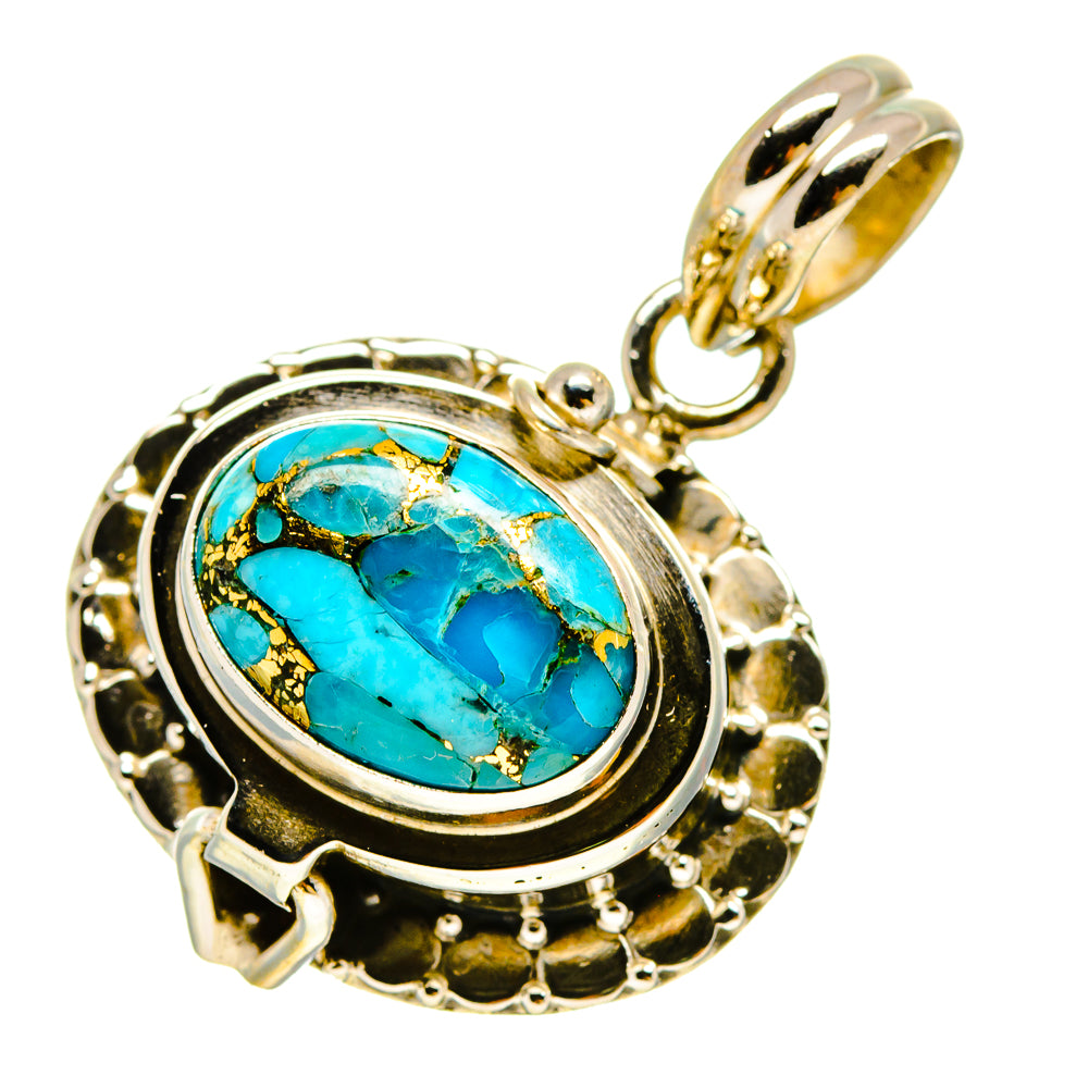 Blue Copper Composite Turquoise Pendants handcrafted by Anasilvercos - PD756915