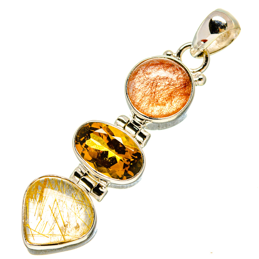Rutilated Quartz Pendants handcrafted by Anasilvercos - PD756935
