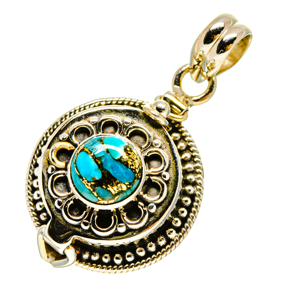 Blue Copper Composite Turquoise Pendants handcrafted by Anasilvercos - PD756946