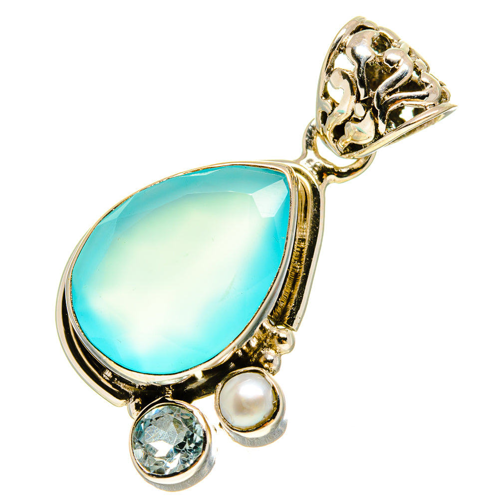 Aqua Chalcedony Pendants handcrafted by Anasilvercos - PD756955