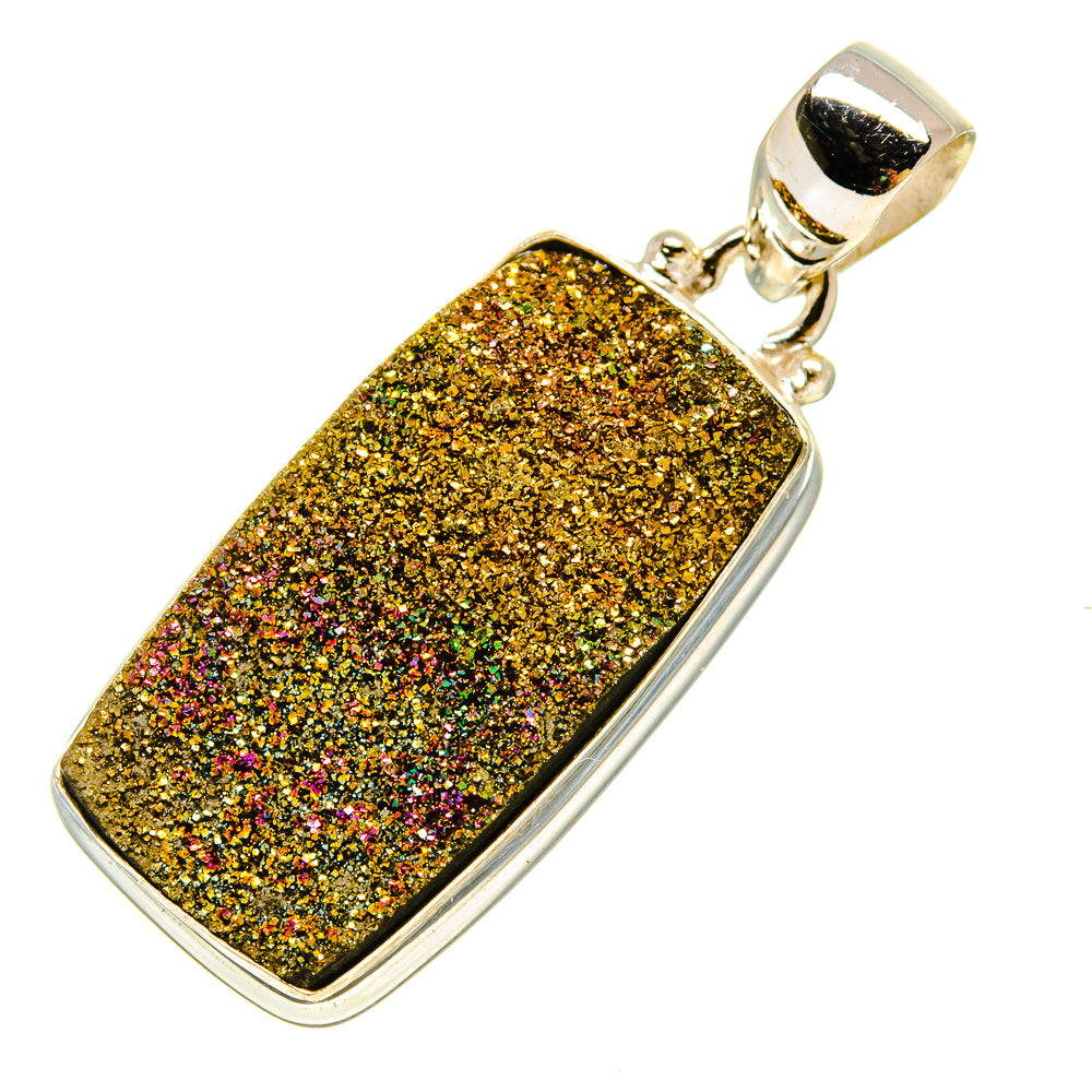 Spectro Pyrite Druzy Pendants handcrafted by Anasilvercos - PD756965