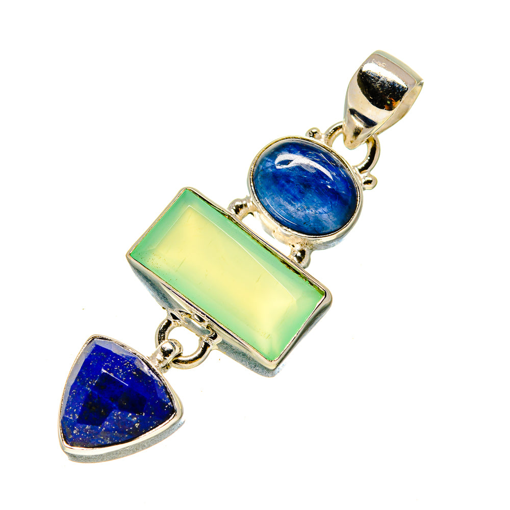 Aqua Chalcedony Pendants handcrafted by Anasilvercos - PD757005