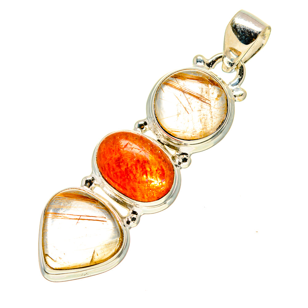Rutilated Quartz Pendants handcrafted by Anasilvercos - PD757067