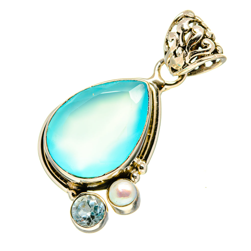 Aqua Chalcedony Pendants handcrafted by Anasilvercos - PD757087