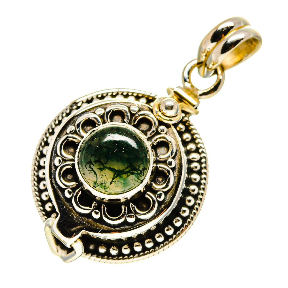 Green Moss Agate Pendants handcrafted by Anasilvercos - PD757090