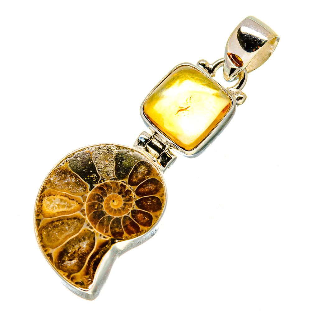 Ammonite Fossil Pendants handcrafted by Anasilvercos - PD757120