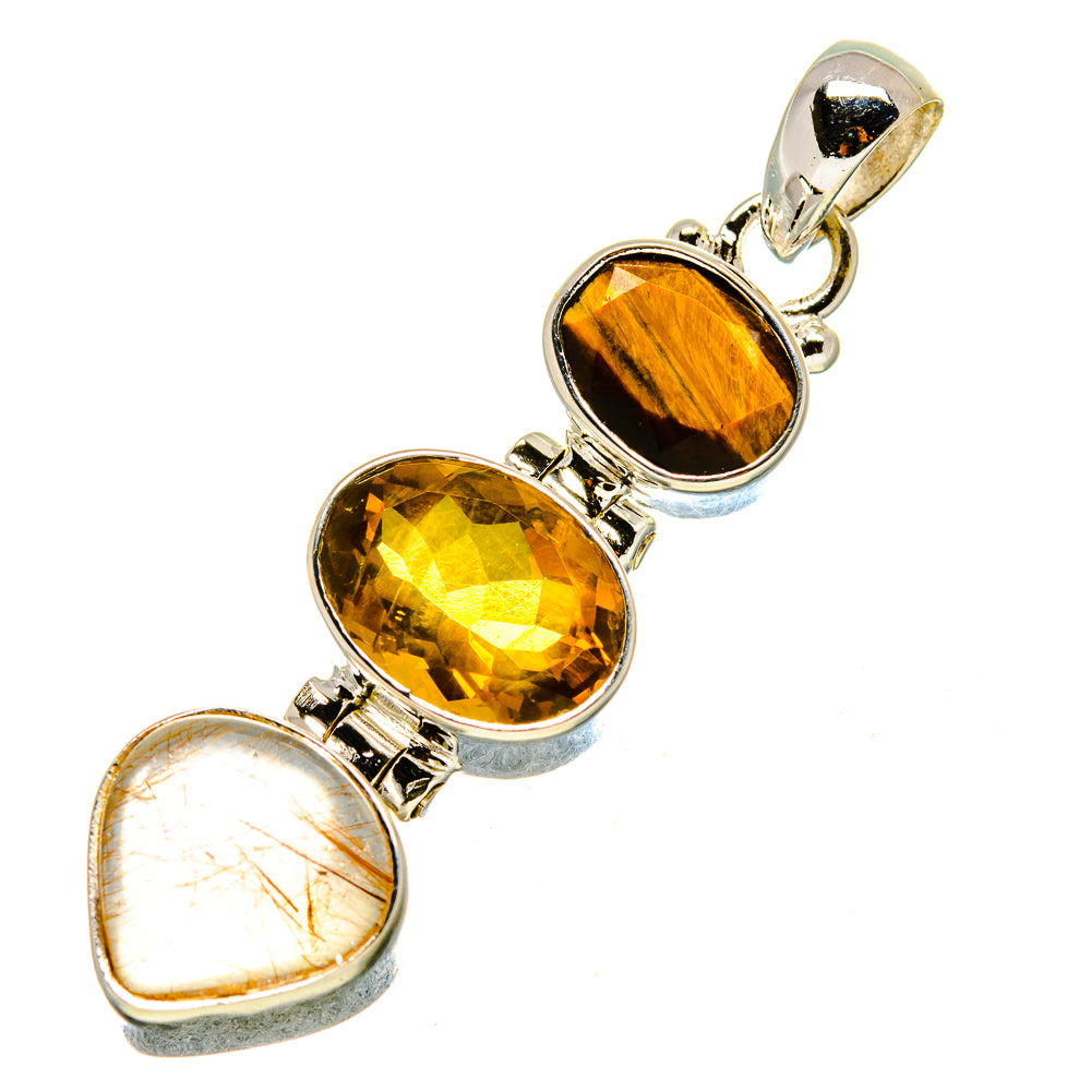 Rutilated Quartz Pendants handcrafted by Anasilvercos - PD757123