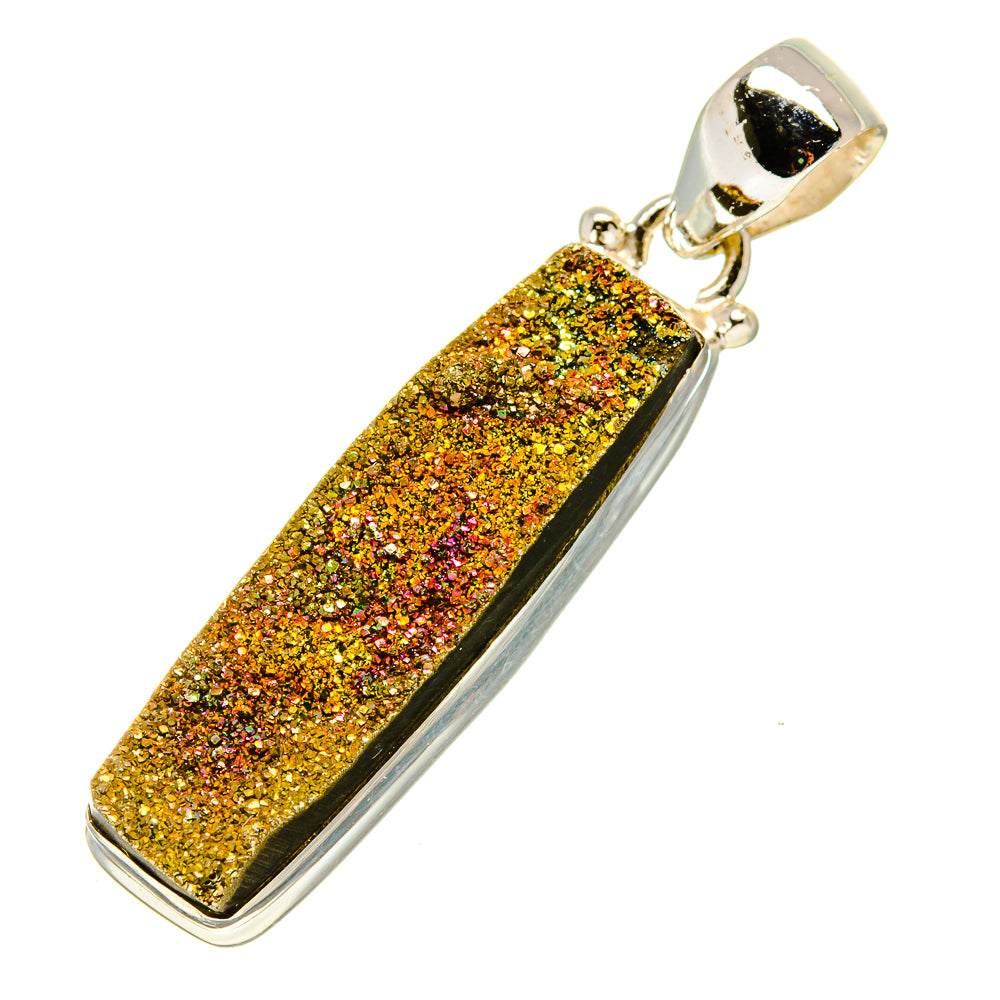 Spectro Pyrite Druzy Pendants handcrafted by Anasilvercos - PD757128