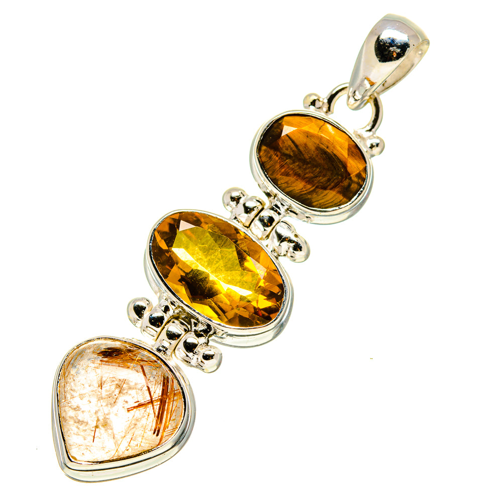 Rutilated Quartz Pendants handcrafted by Anasilvercos - PD757130
