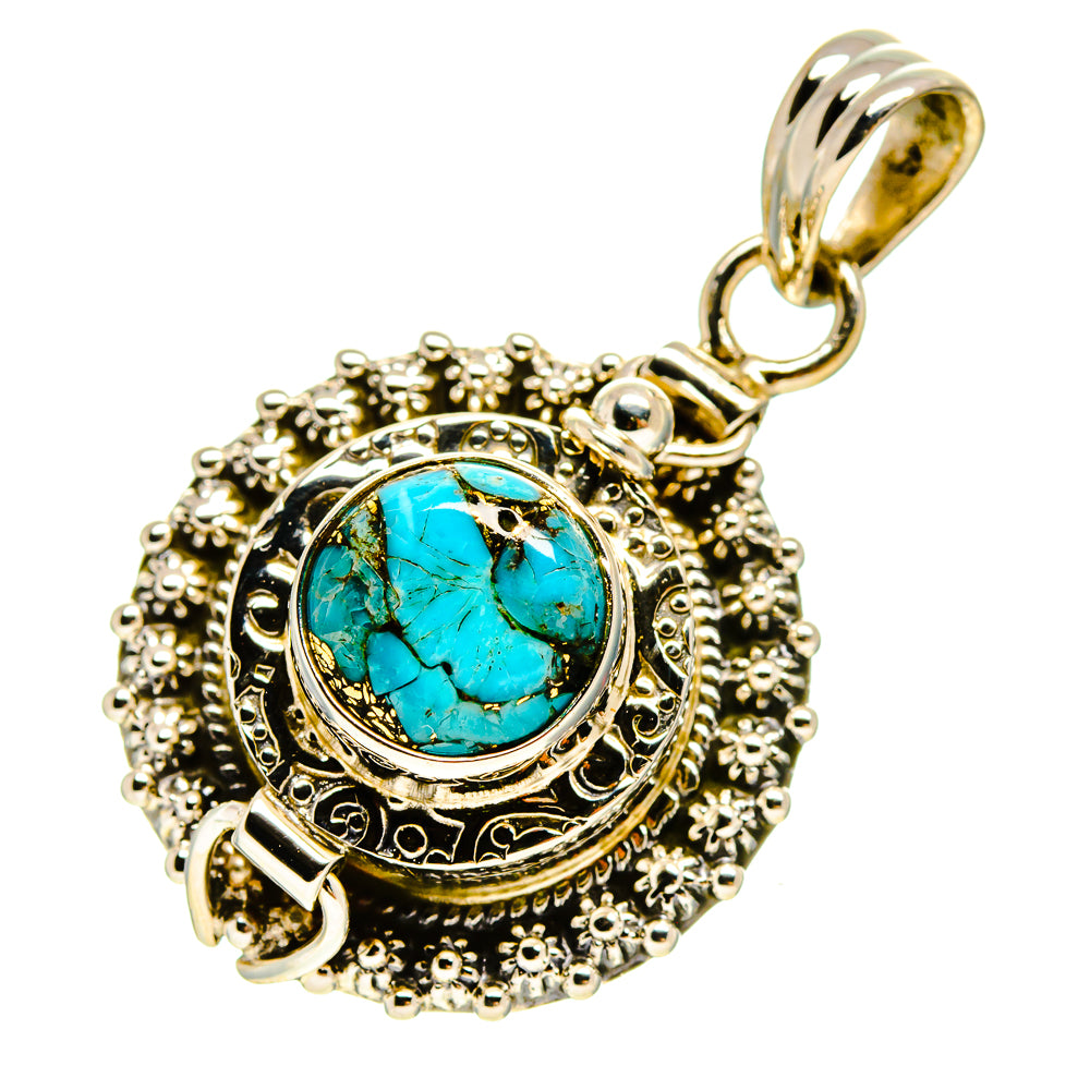 Blue Copper Composite Turquoise Pendants handcrafted by Anasilvercos - PD757186
