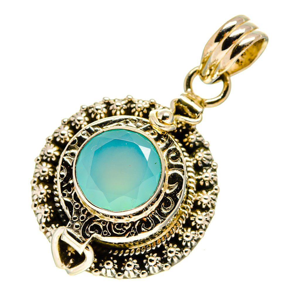 Aqua Chalcedony Pendants handcrafted by Anasilvercos - PD757187