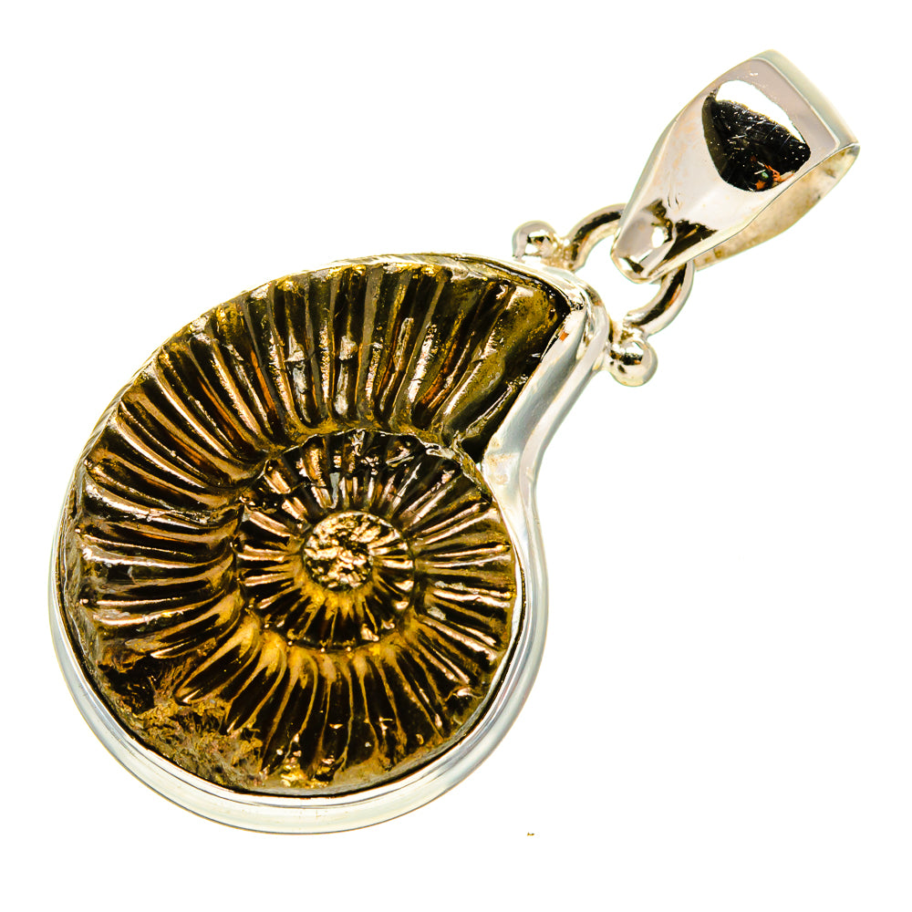 Pyrite Fossil Pendants handcrafted by Anasilvercos - PD757196