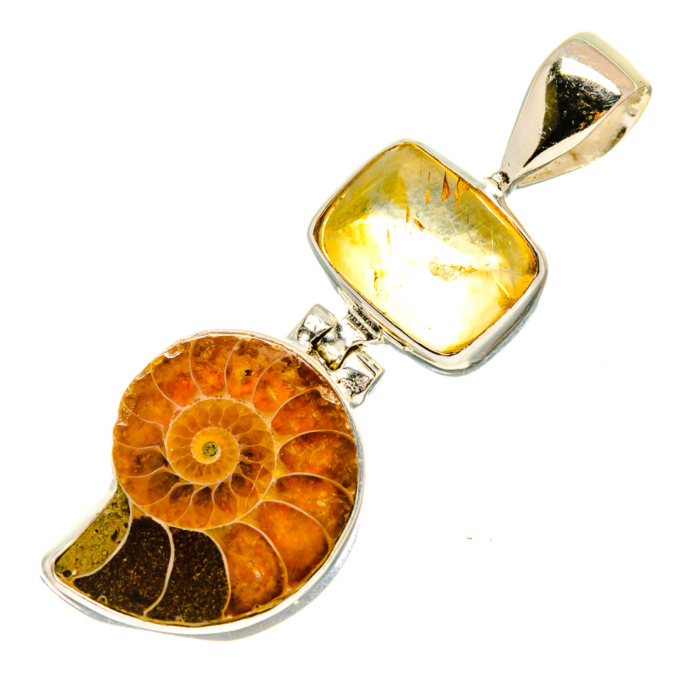 Ammonite Fossil Pendants handcrafted by Anasilvercos - PD757213