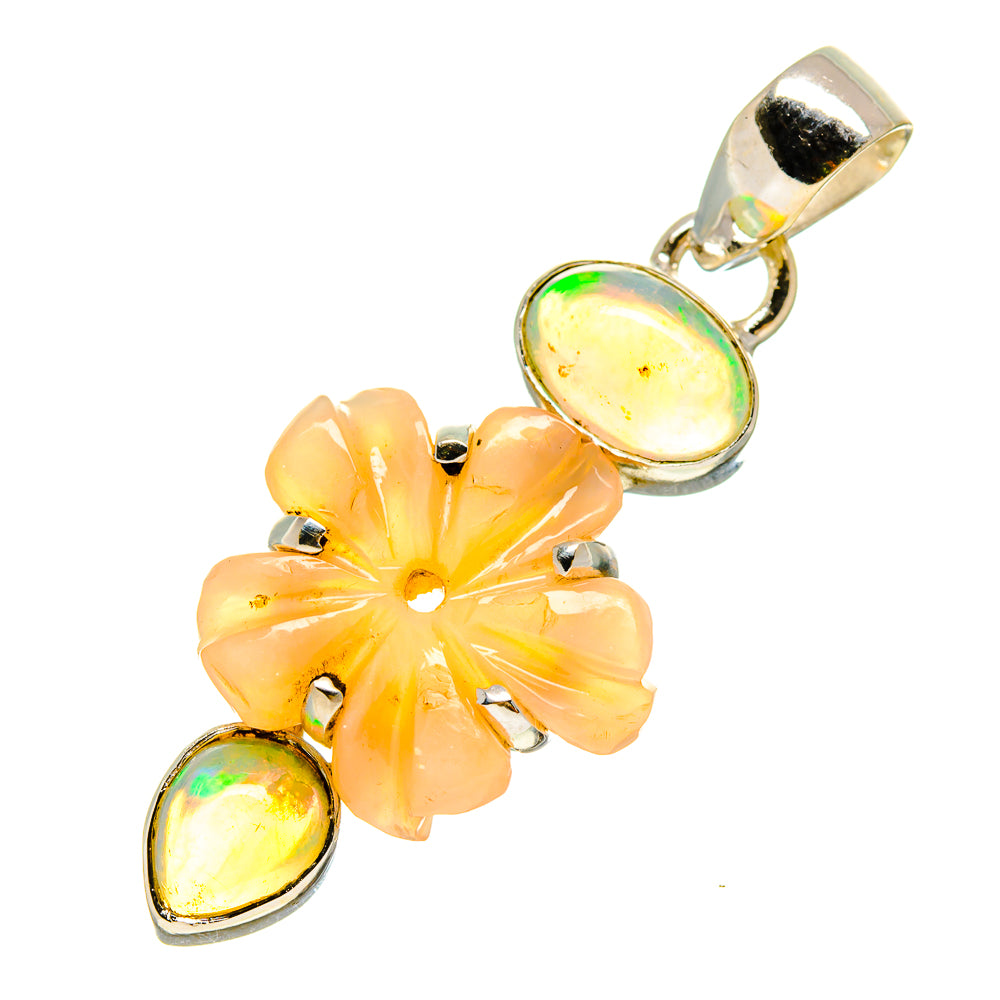 Peach Moonstone Pendants handcrafted by Anasilvercos - PD757243