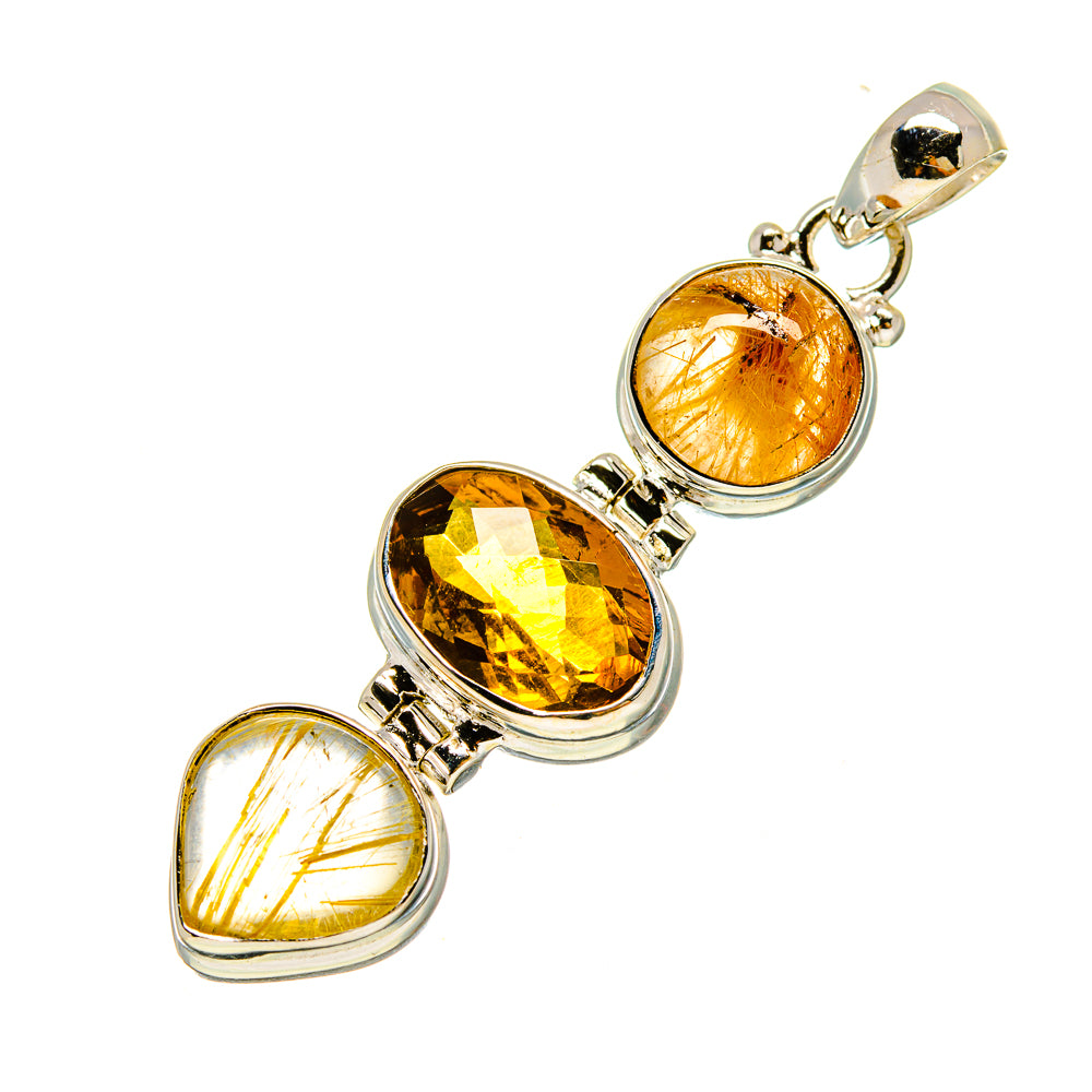 Rutilated Quartz Pendants handcrafted by Anasilvercos - PD757278