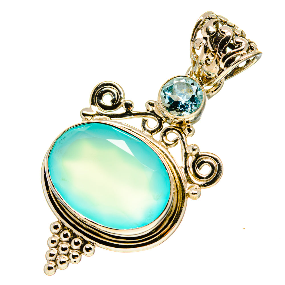 Aqua Chalcedony Pendants handcrafted by Anasilvercos - PD757294