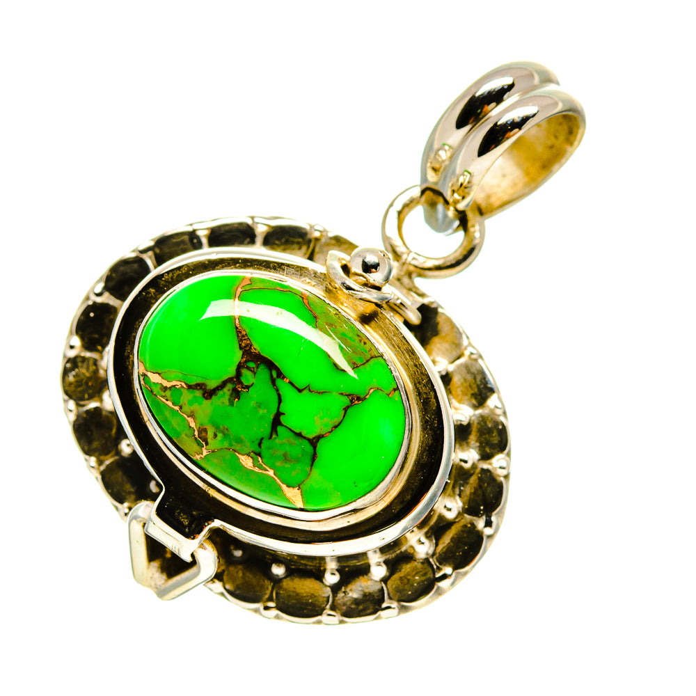 Green Copper Composite Turquoise Pendants handcrafted by Anasilvercos - PD757302