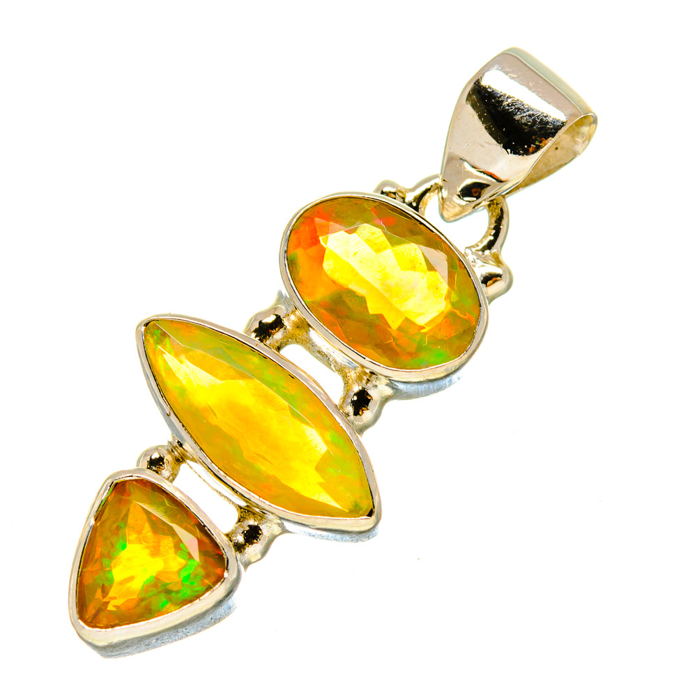 Ethiopian Opal Pendants handcrafted by Anasilvercos - PD757306