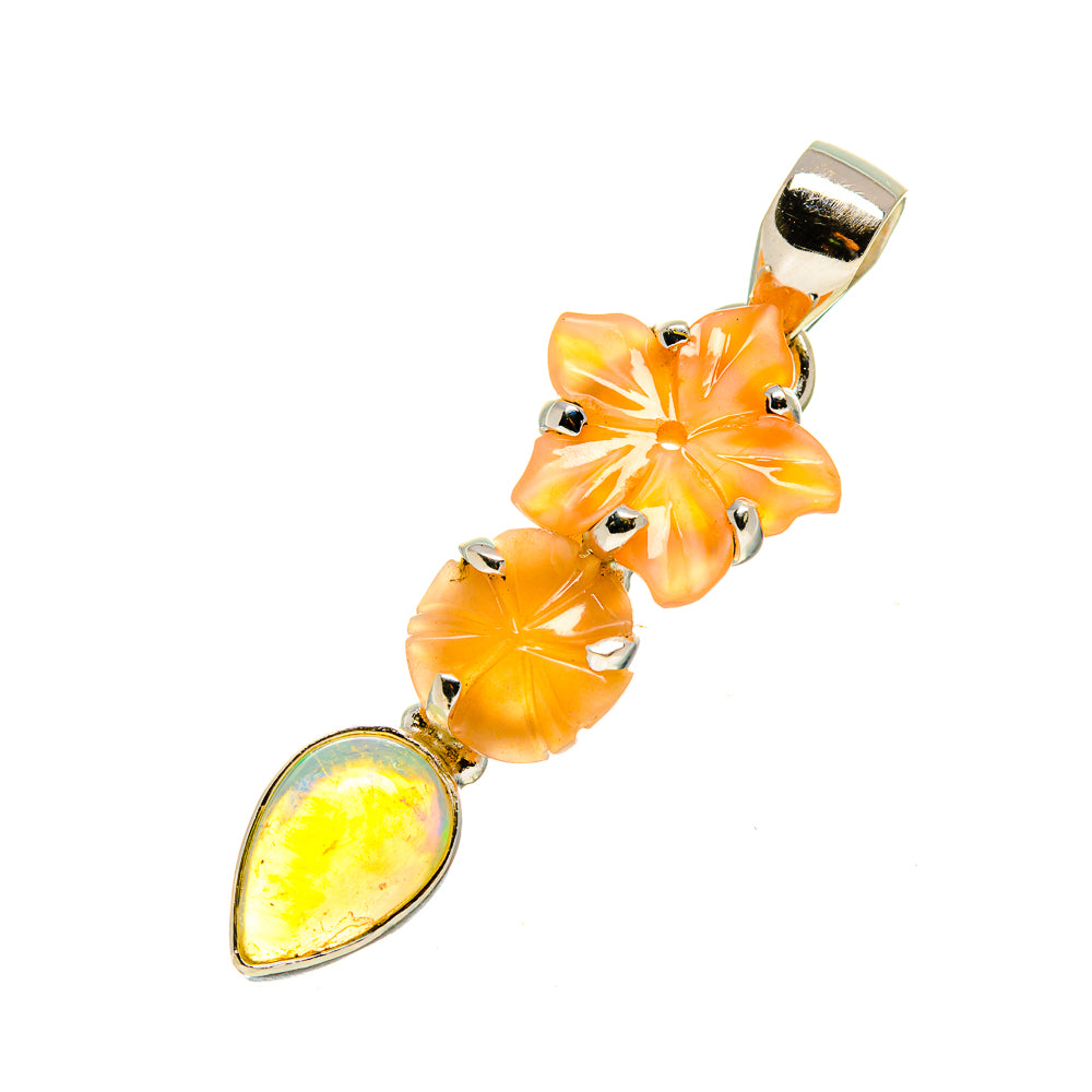 Peach Moonstone Pendants handcrafted by Anasilvercos - PD757353