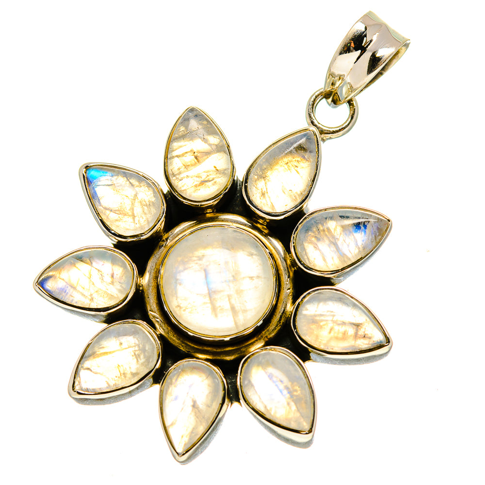 Rainbow Moonstone Pendants handcrafted by Anasilvercos - PD757356