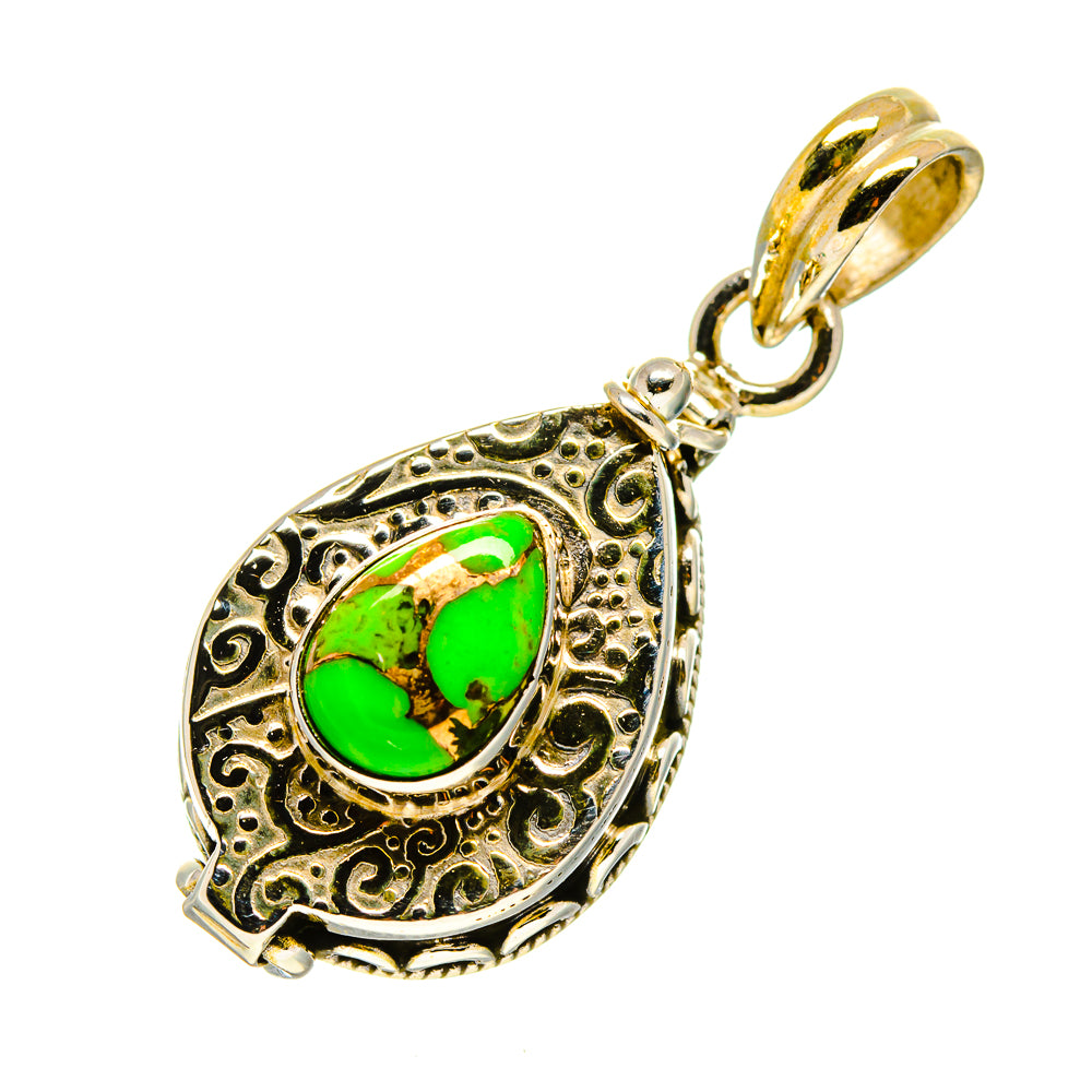 Green Copper Composite Turquoise Pendants handcrafted by Anasilvercos - PD757376