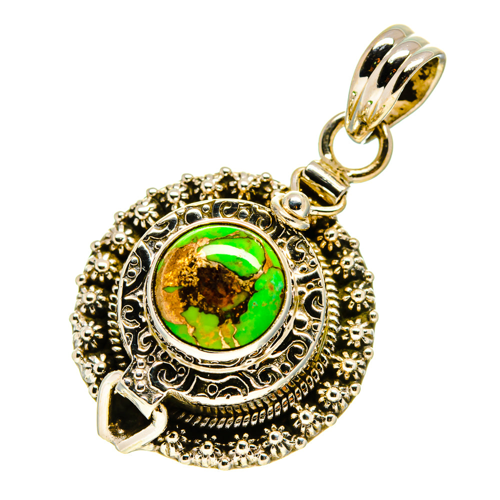 Green Copper Composite Turquoise Pendants handcrafted by Anasilvercos - PD757385