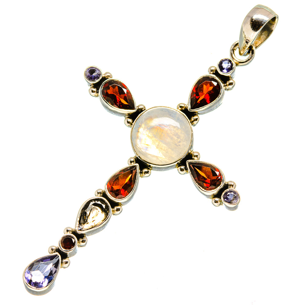 Rainbow Moonstone Pendants handcrafted by Anasilvercos - PD757421