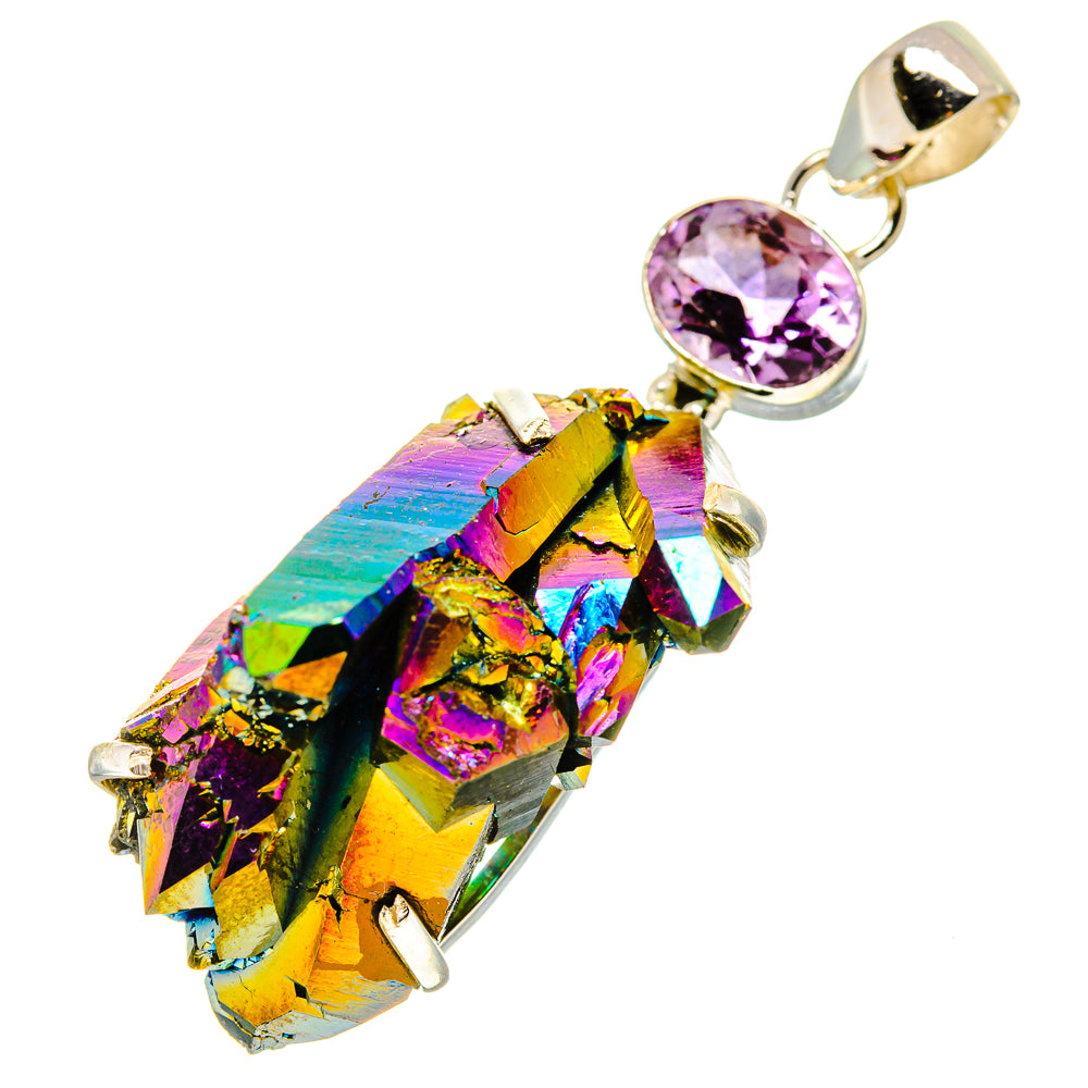 Titanium Sunshine Druzy Pendants handcrafted by Anasilvercos - PD757425