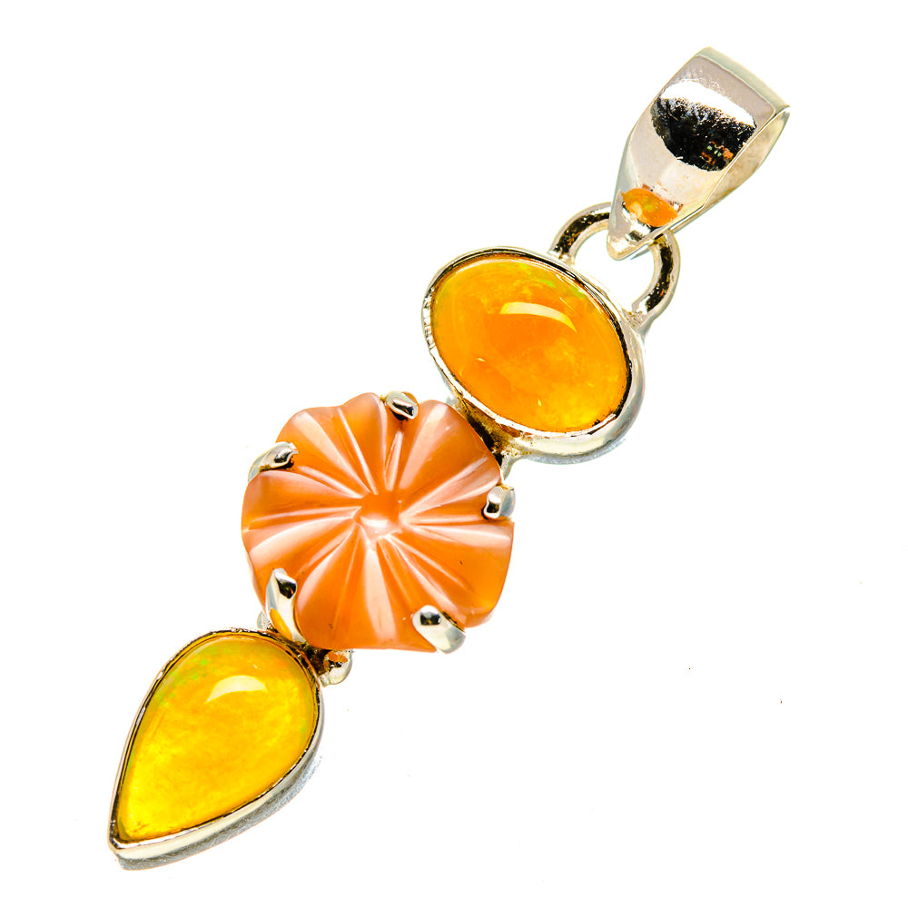 Peach Moonstone Pendants handcrafted by Anasilvercos - PD757459