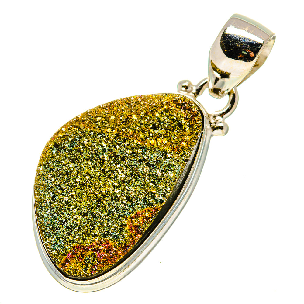 Spectro Pyrite Druzy Pendants handcrafted by Anasilvercos - PD757492