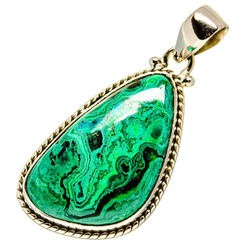 Malachite In Chrysocolla Pendants handcrafted by Anasilvercos - PD757505