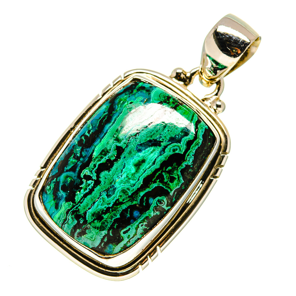 Malachite In Chrysocolla Pendants handcrafted by Anasilvercos - PD757506