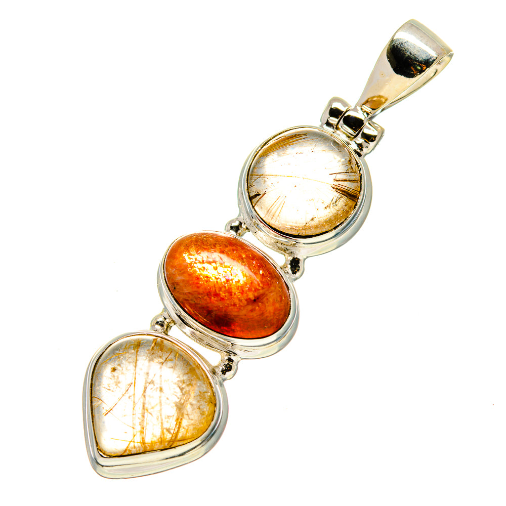 Rutilated Quartz Pendants handcrafted by Anasilvercos - PD757534