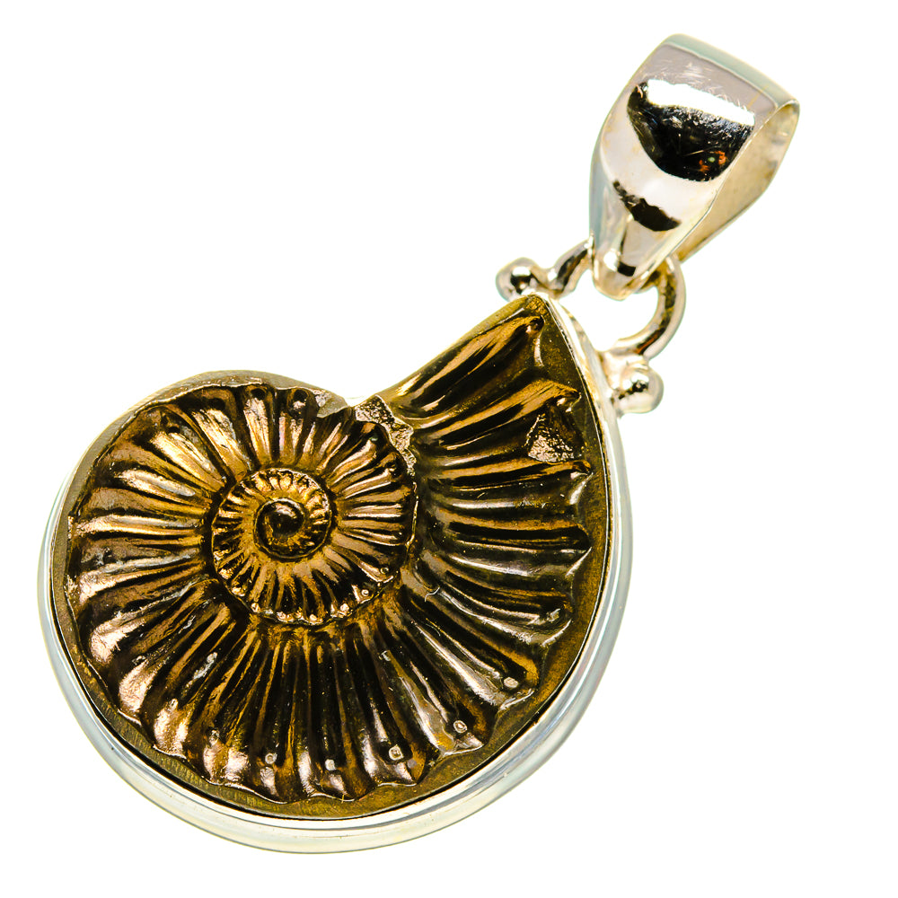 Pyrite Fossil Pendants handcrafted by Anasilvercos - PD757551