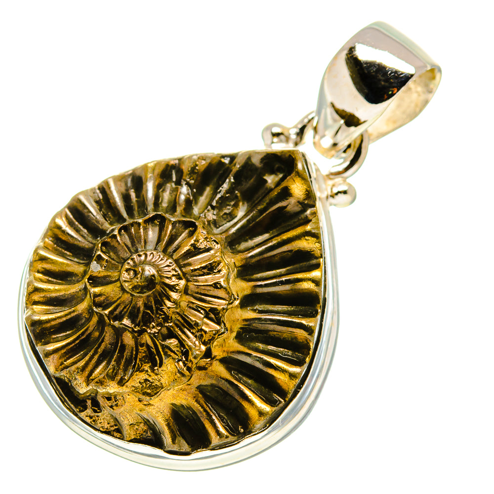Pyrite Fossil Pendants handcrafted by Anasilvercos - PD757553